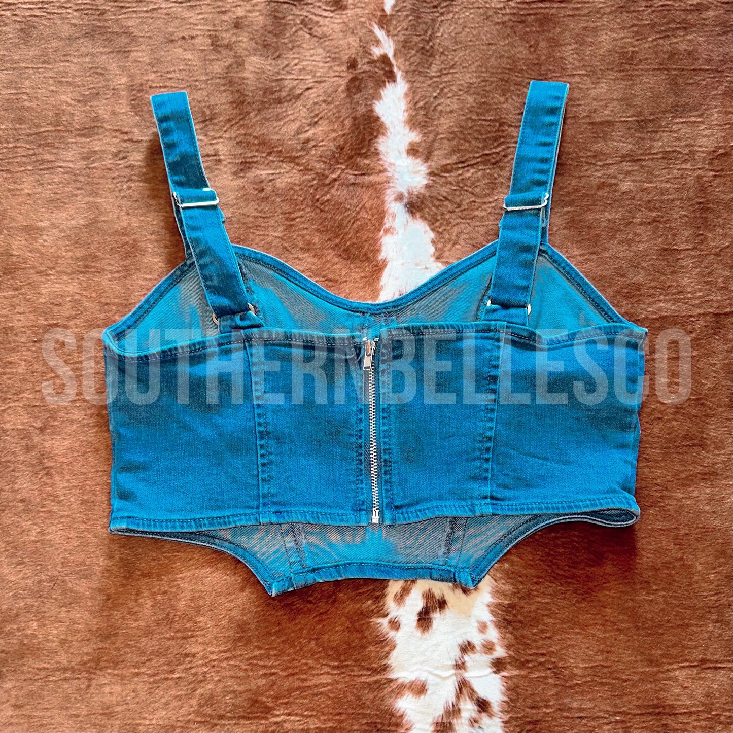 SIZE MEDIUM Fort Worth Denim Crop