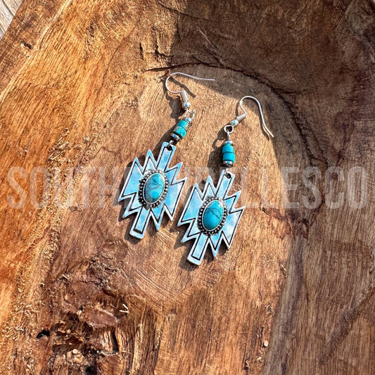 Turquoise Aztec Earrings