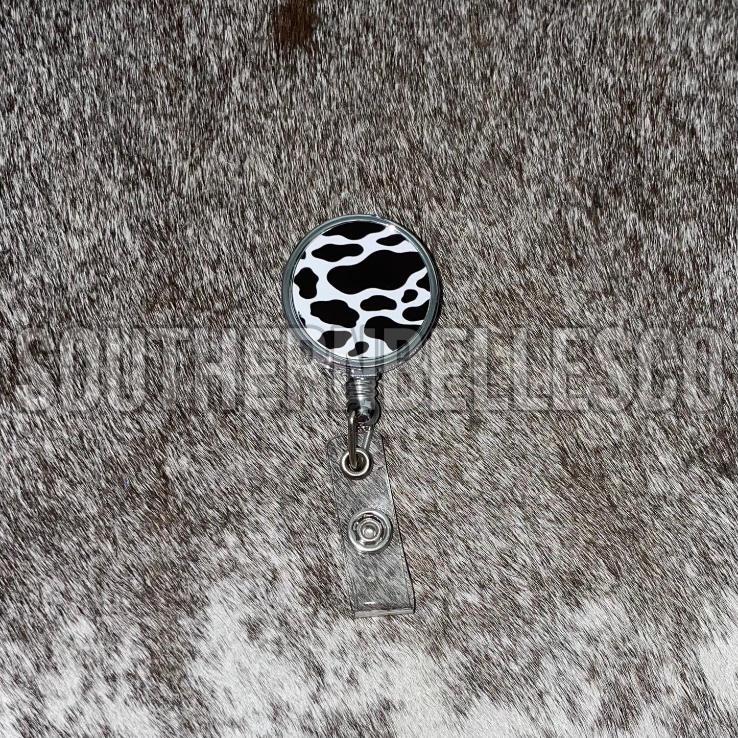 Cow Print Badge Reel