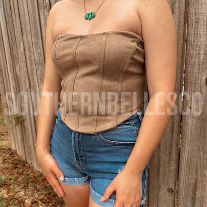 Bluegrass Suede Corset Top