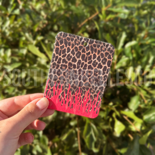 Leopard Flames Felt Freshie