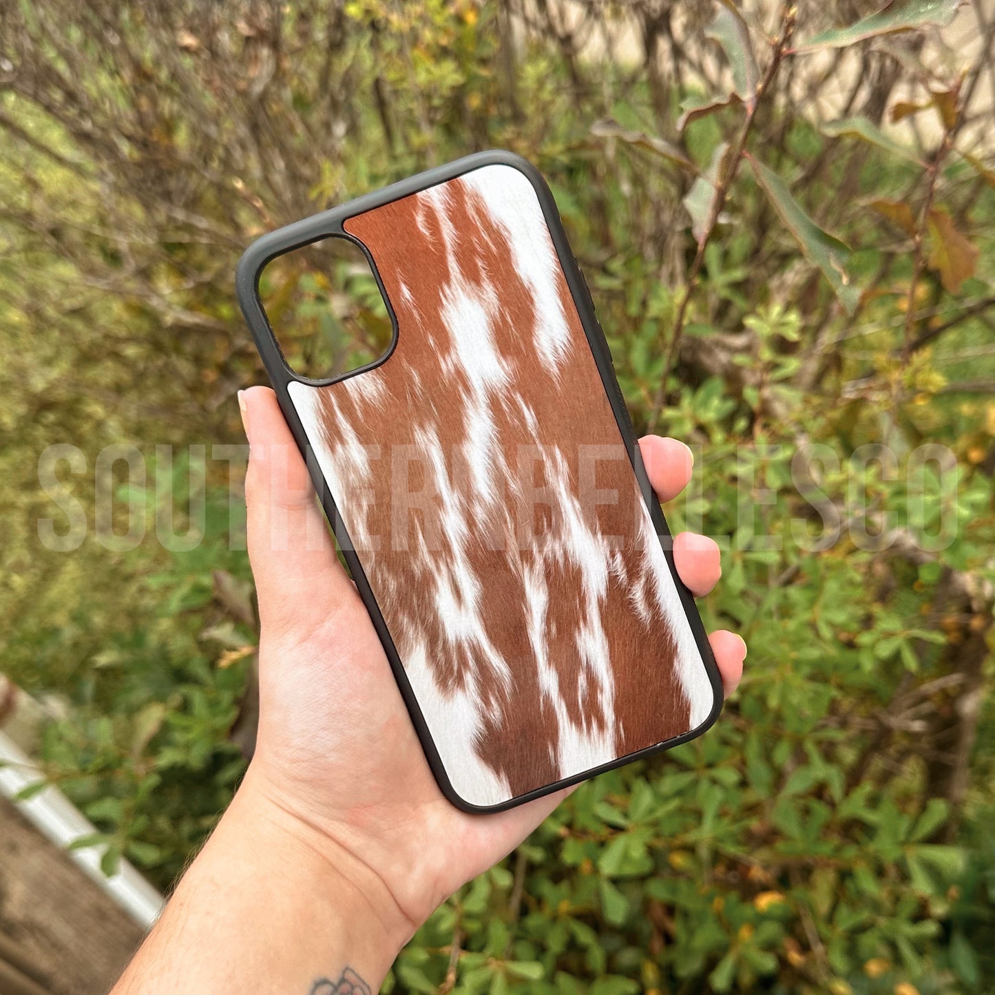 Tan Cowhide Phone Case