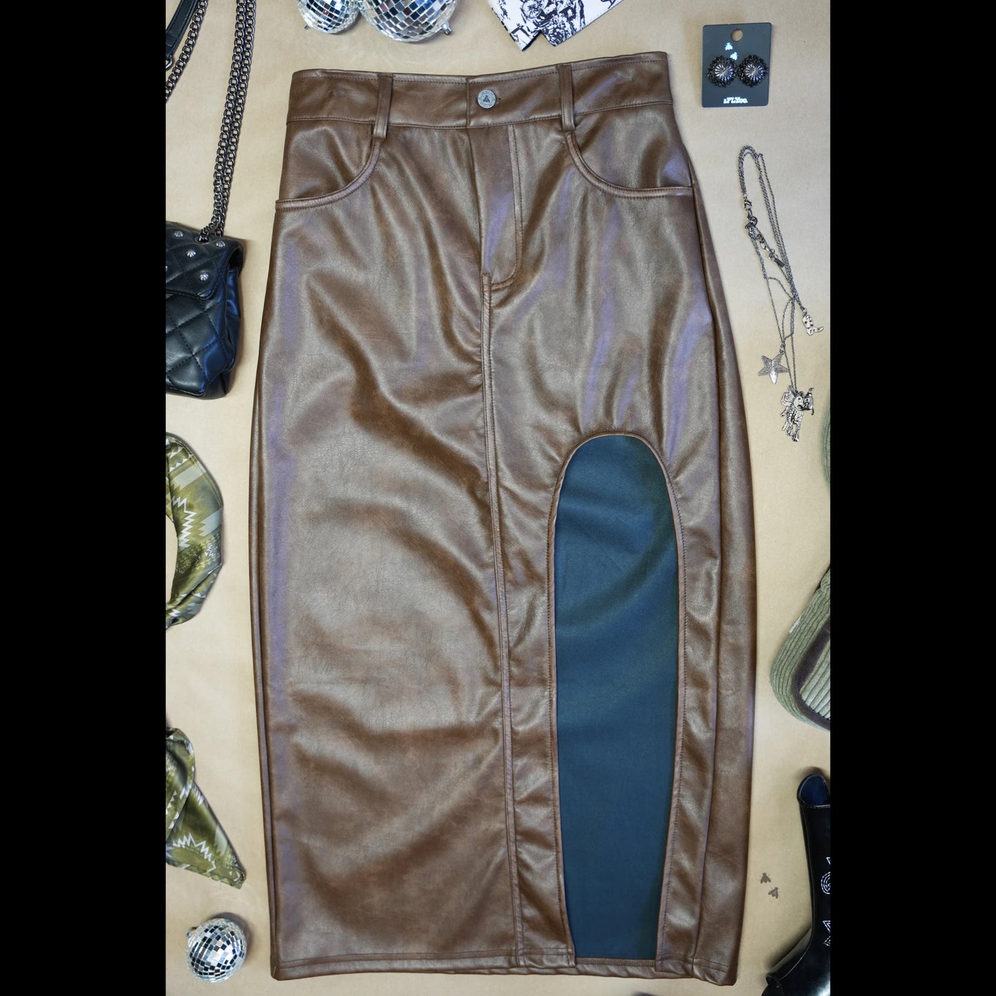 SIZE LARGE Limousine Leather Skirt