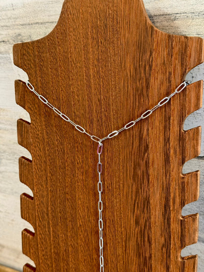 Paperclip Chain Lariat Necklace